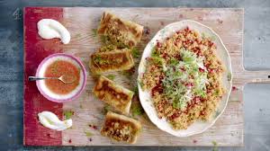 Place the couscous in a bowl with the cold water. Jamie S 15 Minute Meals List