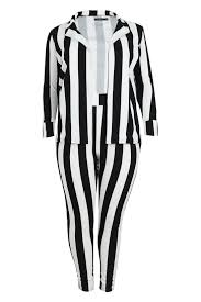 Enjoy terrifying unsuspecting folks by dressing up as your favorite deceased homeowners with the beetlejuice maitland masks. Plus Striped Suit Two Piece Boohoo In 2020 Female Beetlejuice Costume Beetlejuice Fashion Plus Size Costume