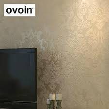 European Damask Pattern Beige Wallpaper For Living Room Wall Decor Nonwoven Bedroom Wall Paper Beige Wallpaper Wallpaper Living Room Living Room Wall Wallpaper
