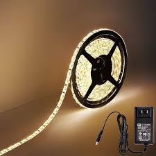 Waterproof Flexible Diy Led Strip Lights 16 4ft 300 Units 2835 Led 3000k 12v Cri80 Led Tape Light With Ul Listed Power Supply Sticky 3m Tape For Home Kitche Waterproof Led Lights Strip