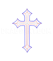 Cross drawing illustrations & vectors. How To Draw A Cross Tattoo Step By Step Drawing Guide By Dawn Dragoart Com