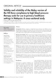 | meaning, pronunciation, translations and examples. Pdf Validity And Reliability Of The Malay Version Of The Hill Bone Compliance To High Blood Pressure Therapy Scale For Use In Primary Healthcare Settings In Malaysia A Cross Sectional Study