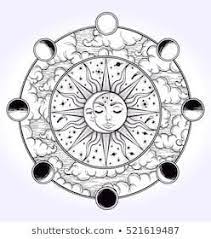 Vintage Hand Drawn Moon Sun Night Stock Vector Royalty Free 447843985 Moon Tattoo Philosophy Tattoos Sun And Moon Drawings