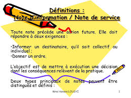 Modèle de note d'information des salariés sur la mise en place du télétravail. Definitions Note D Information Note De Service Ppt Video Online Telecharger