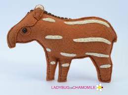 Felt Asian Tapir Brazilian Tapir Etsy Wool Animals Felt Toys Tapir