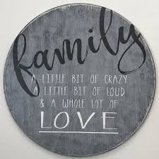 Family A Little Bit Of Crazy Round Wood Sign Family Wood Signs Round Wood Sign Family Room Wall Decor