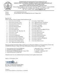Surat Pemberitahuan Jadwal Ukmp2dg Periode I Tahun 2020