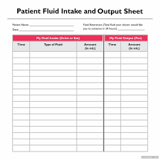 Printable Fluid Intake Charts Printabler Com