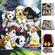 The benefits of jigsaw puzzles are pretty vast and cool, actually. Buy Jigsaw Puzzles 1000 Piece Puppy Dog For Adults Challenging Cardboard Puzzles High Definition And Premium Quality 27x20in 69x51 Cm Online In Turkey B091p1syd1