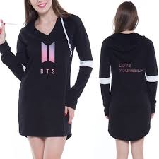 Bts Love Yourself Long Hoodie Black Bts Clothing Bts Inspired Outfits Clothes