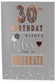 30th birthday messages for daughter and son. Age 30 Female Birthday Card 30th Birthday Wine Glass Copper Foil 7 5 X5 25