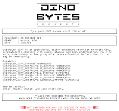 You cannot skip 1.04/1.05 to install patch v1.06). Cyberpunk 2077 Update V1 21 Internal Dinobytes Nfo Datei Xrel V3 Release Nfo Source 1