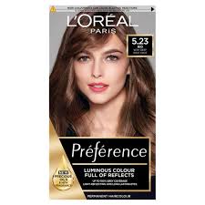 Refer to instructions for development time. L Oreal Paris Preference Permanent Hair Dye Rio Vey Deep Rose Gold Brown 5 23 Sainsbury S