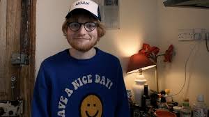 Ed sheeran in the 'bad habits' music video. Ed Sheeran Donates Painting To Suffolk Cancer Charity Raffle Bbc News