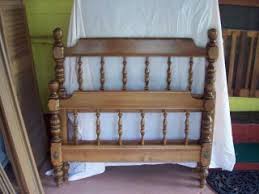 1964 Ethan Allen Style Hardrock Maple Full Sized Bed Bookcase Headboard Heirloom Furniture Twin Bed Sets Furniture