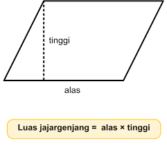 Jika tinggi pada = 6 cm, hitunglah kelilingnya dan luasnya. Pras Academy Sd Sifat Rumus Luas Dan Keliling Jajar Genjang