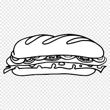 Cute cartoon black and white submarine illustration for coloring art. Submarine Sandwich Subway Jam Sandwich Cheesesteak Shawarma Sandwich White Food Png Pngegg