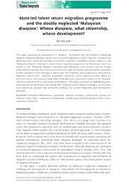List and briefly explain on the political parties in alliance b. Pdf State Led Talent Return Migration Programme And The Doubly Neglected Malaysian Diaspora Whose Diaspora What Citizenship Whose Development