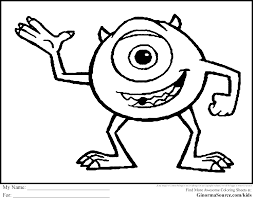 Printable coloring and activity pages are one way to keep the kids happy (or at least occupie. Baby Mike Wazowski Coloring Pages Coloring Home