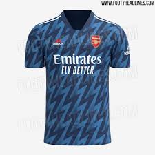 The home shirt has a sky blue hue with a mosaic pattern alongside. Leaked Arsenal 2021 22 Third Kit Blue Lighting Design