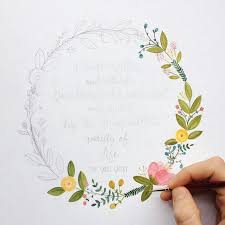 Akvarel Wreath Drawing Floral Drawing Wreath Watercolor