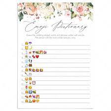 While the wedding cake might take more consideration, the bridal shower cake is something th. Blush Bridal Emoji Pictionary Game Printable Instant Download Littlesizzle