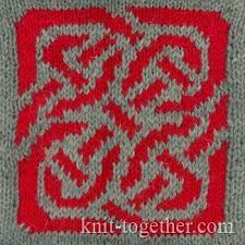 knit together celtic knot jacquard pattern with needles