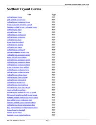 24 posts related to fastpitch softball tryout evaluation forms. Softballtryoutforms Fill Online Printable Fillable Blank Pdffiller