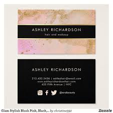 Black And Gold Visiting Card Design Glam Stylish Blush Pink Black And Faux Gold Business Card Zazzle Com Gold Business Card Beautiful Business Card Business Cards Creative