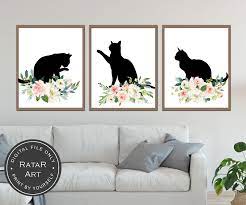 California state shape wood sign cutout wall art. Cat Lover Gift House Plant Print Black Cat Artwork Cat Themed Home Wall Decor Four Black Cats In A Plant Art Print Prints Art Collectibles Kromasol Com