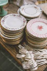 English Inspired Santa Monica Wedding Vintage Wedding Reception Vintage Wedding Vintage Plates