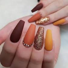 Trendy Fall Nails Art Designs Ideas To Look Autumnal And Charming Autumn Nail Art Ideas Fall Nai Fall Acrylic Nails Solid Color Nails Fall Nail Art Designs