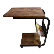 Consider positioning a long coffee table directly in front of the sofa. Dropship End Table With Rolling Wheels Couch Table Bed Side Table C Shaped Table For Living Room Bedroom At Wholesale Prices And Fast Delivery Goten Dropshipping Platform