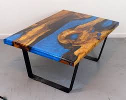 Resin River Dining Table Etsy Coffee Table Wood Blue Dining Tables Resin And Wood Diy