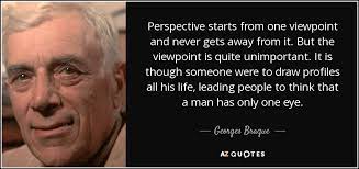 What is the difference between viewpoint and point of view? Georges Braque Quote Perspective Starts From One Viewpoint And Never Gets Away From