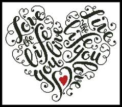 Express yourself with needle, thread and one of our custom, downloadable patterns. Love The Life By Artecy Printed Cross Stitch Chart