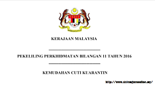 Mesyuarat lembaga pengarah ukm bil 1/2017 bertarikh 12 januari, 2017 telah meluluskan pekeliling perkhidmatan bil 11 tahun 2016, kemudahan cuti kuarantin untuk diterima pakai dan dilaksanakan di pusat perubatan. Pekeliling Cuti Kuarantin Bermula Januari 2017