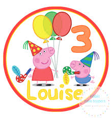 5 out of 5 stars. Peppa Pig Birthday Party Personalised Edible Cake Topper