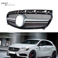 A45 Amg Style Grille With Emblem Badge For 2013 2014 2015 Mercedes Mb W176 A200 A180 A260 A45 Silvery Gloss Black Mercedes A45 Amg Front Grill