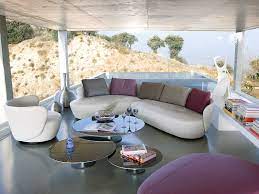 Canapé ouaté mécanismes électriques multiposition transformant chaque assise en chaise longue recouverte de couette capitonnée. Roche Bobois Ovalis Modular Corner Sofa Canape Design Canape Demi Lune Canape Rond