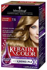 Schwarzkopf Keratin Color Permanent Hair Color Cream 7 5 Caramel Blonde Packaging May Vary