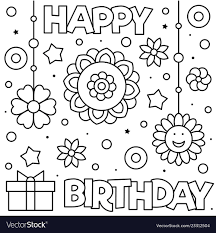 Free printable happy birthday girl coloring pages to entertain the birthday girl and her friends on this special day. Cheerful Black And White Coloring Page B111 Coloring Pages Organisation