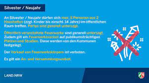 Land Nrw Zum Jahreswechsel 2020 2021 Gelten In Nrw Einheitliche Massnahmen Zur Weiteren Eindammung Der Corona Virus Pandemie Hier Die Regeln Fur Silvester Und Neujahr Im Uberblick Facebook