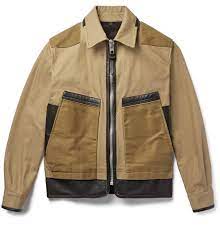 Coach Panelled Twill And Leather Jacket Mr Porter Leather Jacket Leather Jacket Style Mens Designer Coats