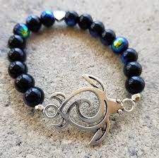 Bead Bracelet Clipart Black And White Black Ab Glass Bead And Silver Turtle Beaded Bracelet Https Www Etsy Com Listing 698630986 Black Ab Glass Bead An Silver Seas Beaded Bracelets Swirl Earrings