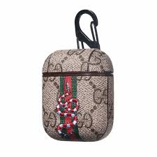 Gucci Style Snake Leather Protective Airpods 1 2 Case Snake Leather Gucci Fashion Leather