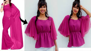 The sleeve is attached after the the bodice and the sleeve is finished. Convert Old Saree Into Umbrella Sleeves Top Simple Craft Ideas