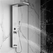 Low quality sinks can be identified by holding a magnet against them. Pulsating Massage Shower Panel Sale Fontana Lima Stainless Steel Shower Panel System At Fontanashowers Com