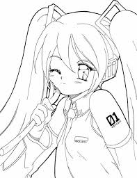 Coloring page of hatsune miku anime coloring pages. Cool Hatsune Miku Coloring Page Anime Coloring Pages