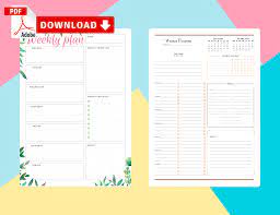 Meal planner / diary are you eating to plan? Printable Weekly Planner Templates Download Pdf
